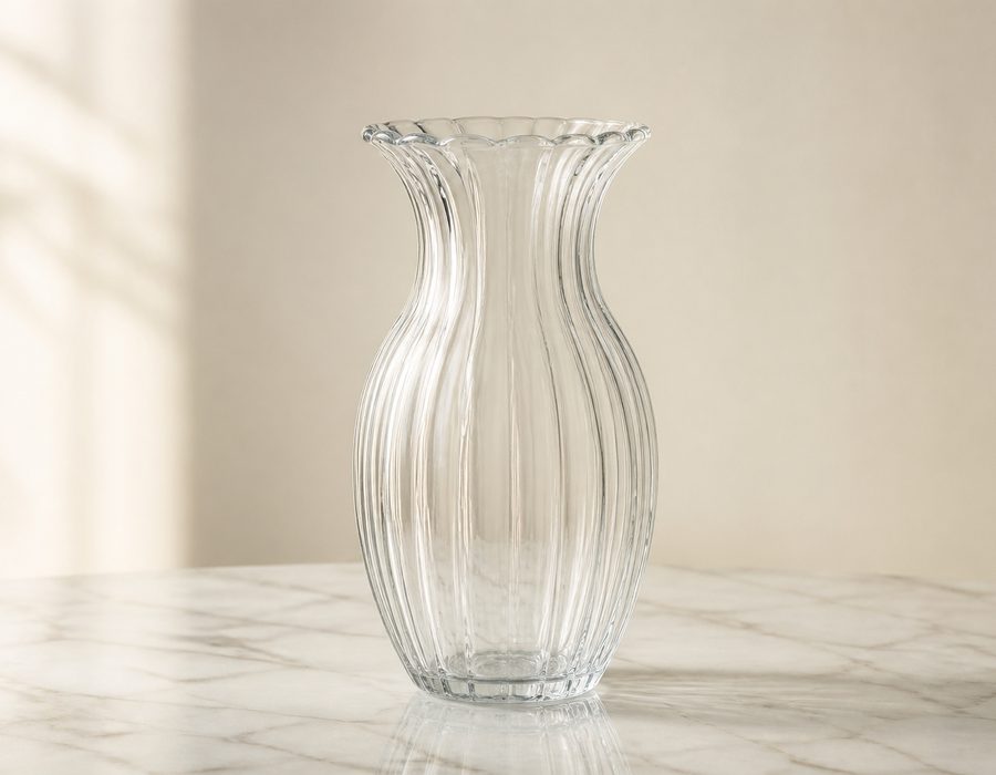 Ribbed Glass Vase